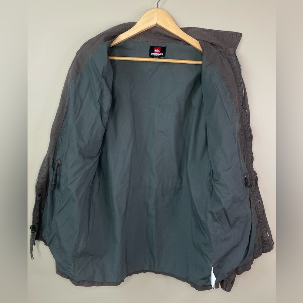 Quick Silver Size Medium Field Jacket Gray Full Z… - image 5